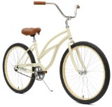 Critical Cycles Women’s Beach Cruiser 1-Speed Bike, Cream