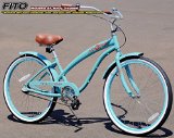 Anti-Rust & Light Weight Aluminum Alloy Frame, Fito Modena SF Alloy 3-speed – Sky Blue, women’s 26″ wheel beach cruiser bike