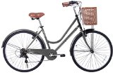 Gama Bikes City Basic 26-Inch Gris Step Thru 6 Speed Shimano Hybrid Urban Commuter Road Bicycle, 17-Inch, Grey