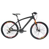 BEIOU® Carbon Fiber Mountain Bike Hardtail MTB 10.65 kg SHIMANO M610 DEORE 30 Speed Ultralight Frame RT 26-Inch Professional Internal Cable Routing Toray T800 Carbon Hubs Matte CB024A (Black, 17-Inch)